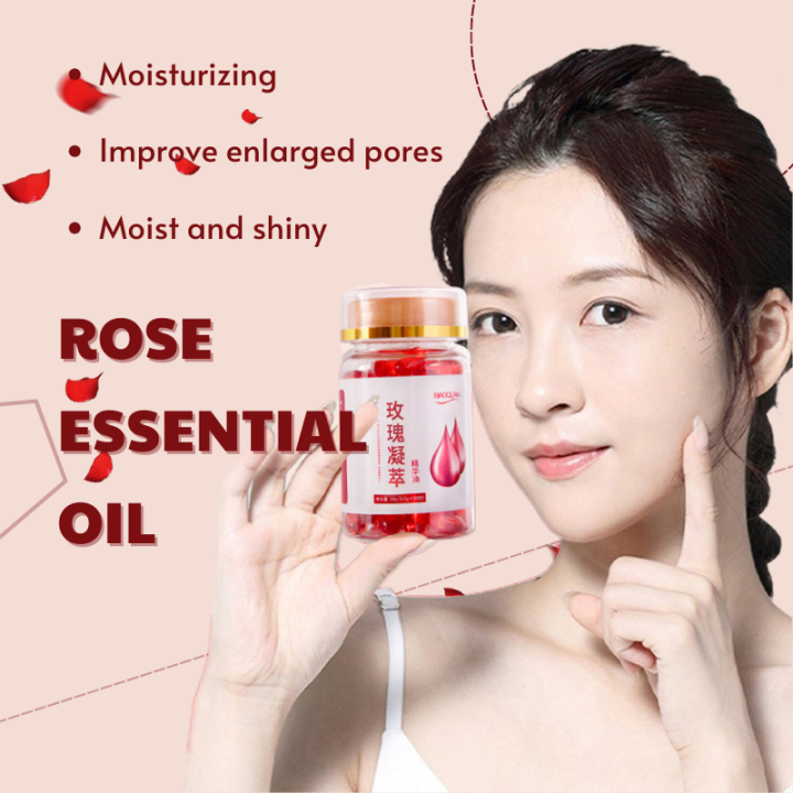 Rose Essential Oil Capsule Facial Essence 60 pcs/Nicotinamide
