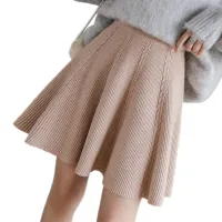 Autumn Winter Sweater Skirt a Line Skirt Umbrella Skirt Female High Waist Knit Bottom Skirt