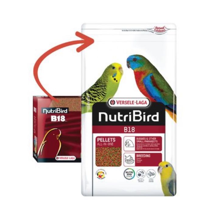 nutribird-b18-อาหารนกอัดเม็ด-สำหรับนกขนาดเล็ก-กลาง-แบ่งขาย-200-g-500-g-1-kg