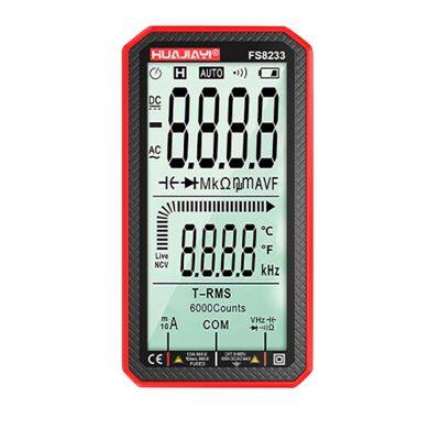 HUAJIAYI FS8233 Digital Smart Multimeter Transistor Testers 6000 Counts True RMS Auto Electrical Capacitance Meter