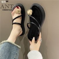 【July】 Super hot set toe sandals and slippers womens outerwear 2023 new summer Korean style all-match flat holiday casual beach shoes