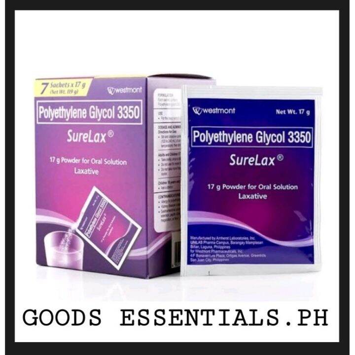 SURELAX (Polyethylene glycol 3350) 7Sachets Lazada PH