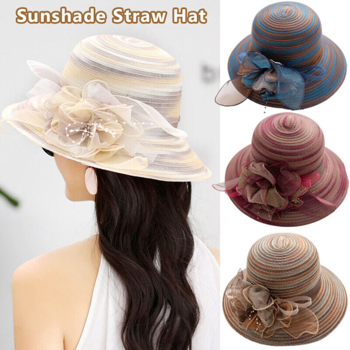 organza-top-hat-leisure-dome-cap-bucket-cap-gradient-hat-female-big-eaves-sun-hat