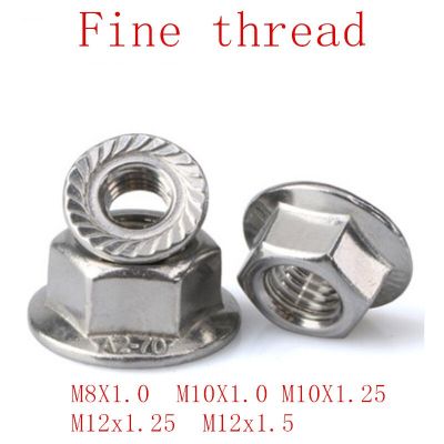 5pcs DIN6923 M8x1.0 M10x1.0 m10x1.25  M12x1.25 M12x1.5 fine thread Flange Hex Nut Flange Nuts Furniture Protectors Replacement Parts