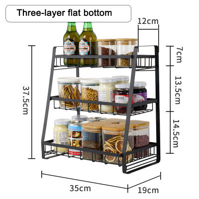 Kitchen Spice Rack 3-Tier Standing Rack for Pantry Desktop Kitchen Countertop Office Desktop Seasoning Rack Shelf Organizer