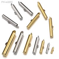 20pcs Stainless Steel Crimp End Caps Slider Clasp Buckles Tubes Diy Bracelet Connectors Findings for Jewelry Making Accessories