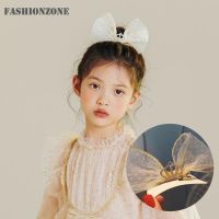 COD SDFGERGERTER Childrens Mesh Bow Side Clip Sweet Princess Crown Hairpin Girls Summer Cute Headdress FashionZone