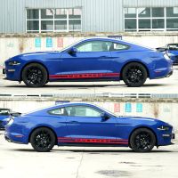 ’；【‘； Racing Sports Car Stickers Stylish Auto Long Side Stripe Decals Vinyl Film Tuning Auto Sticker For Ford Mustang Automobiles 2022