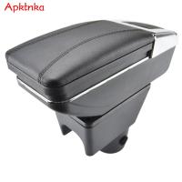 APKTNKA Storage Box For Renault Dacia Duster I 2010 - 2015 Arm Rest Rotatable Armrest Black Leather 2013 2014