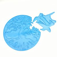 DIY Big Tree Coaster Crystal Epoxy Resin Mold Creative Three Birds And Tree Silicone Mold For Resin Craft