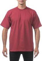 Pro Club Mens Heavyweight Cotton Short Sleeve Crew Neck T-Shirt, Burgundy, X-Large