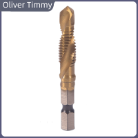 [Oliver Timmy] M3-M10 HEX Shank TITANIUM Plated hss สกรูมือเกลียว METRIC TAP Drill bits