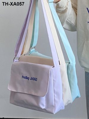 2022 new backpack female ins harajuku large-capacity single shoulder messenger bag girl school students inclined