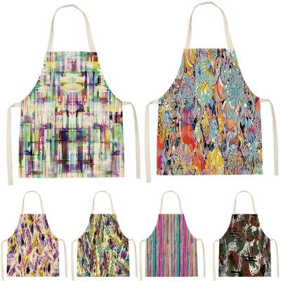 1 Piece Of Graffiti Line Pattern Anti-Fouling Chef Cooking Female And Male Sleeveless Kitchen Baking Gardening Apron Bib Apron