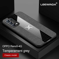 LEEWINDA เคสโทรศัพท์ OPPO Reno 5 4G,อีกสามต่อสู้ผ้ารูปแบบเกราะขอบนิ่มกันกระแทกฝาหลัง