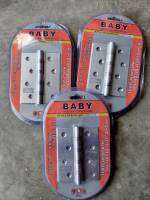 บานพับสเตนเลสแหวนลูกปืน BABY 4x3" เกรด 304 หนา 1.8 มิลเต็ม(3ชิ้น/ชุด)