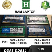Ram Laptop DDR3 8Gb bus 1600 bảo hành 3 năm