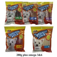 สติ๊กไก่ สูตรแข็ง อร่อย เคี้ยวสนุก  เสริมโอเมก้า 3&amp;6 by Pet8 sasami Jerky plus omega 280g พร้อมส่งเก็บปลายาทาง