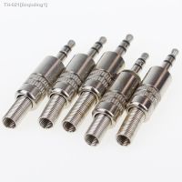 ♙ 5 pcs 3.5mm 3-Pole Stereo Metal Plug Connector 3.5 Plug Jack Adapter With Soldering Wire Terminals 3.5mm Stereo Plug