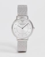 นาฬิกาข้อมือผู้หญิง ARMANI Crystal Silver Tone Stainless Steel Bracelet Ladies Watch AR11128