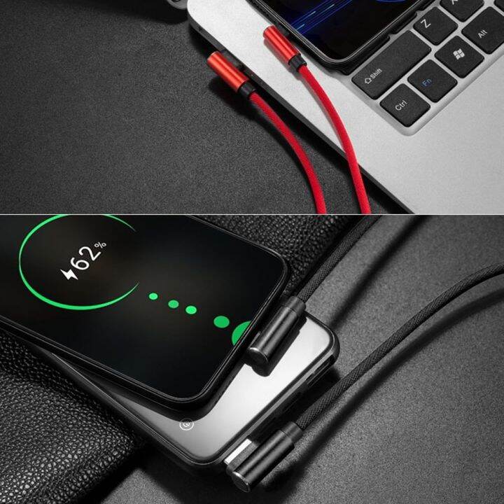 สายชาร์จแบบสั้น25ซม-ข้อศอกคู่90องศา-usb-c-ข้อมูลไมโครสำหรับทุกโทรศัพท์อัจฉริยะ-iphone