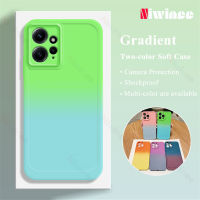 NIWINEE เคสโทรศัพท์เต็มรูปแบบ TPU ไล่ระดับสีสำหรับ Xiaomi Redmi Note 12 4G ฝาครอบหลังซิลิโคนกันกระแทกป้องกันกล้องวงจรปิดแบบสีเคสนิ่มใส่โทรศัพท์การตกป้องกัน DJ01-1