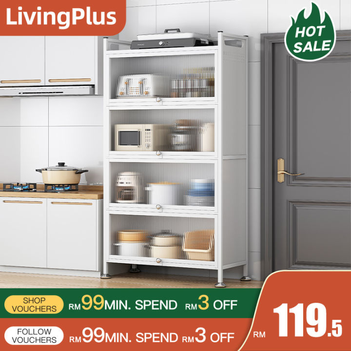 Kitchen shelf with cabinet door, floor multi-storey storage