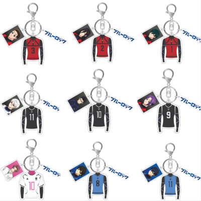 Blue Lock Keychain Anime Keyring Acrylic Cute Bag Pendant Jersey Sae Itoshi Isagi Yoichi Key Chain Gifts