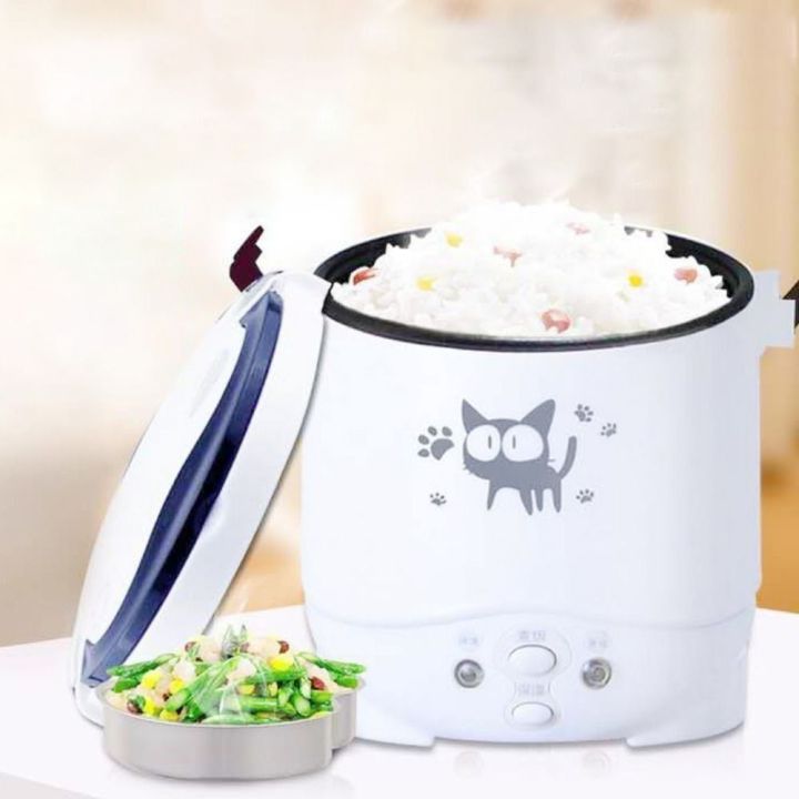 Mini Rice Cooker, 1L Travel Rice Cooker Small 12V For Car, Cooking