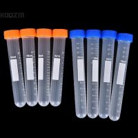 【YF】№  10Pcs  10/15ml Transparent Graduation Centrifuge Test Tube Vial Plastic With Lids Lab Sample Specimen Storage