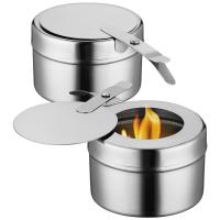 2 Pcs Stainless Steel Fuel Holders with Cover Chafer Canned Heat Buffet Warmers Fuel Cans for Buffets Barbecue Parties