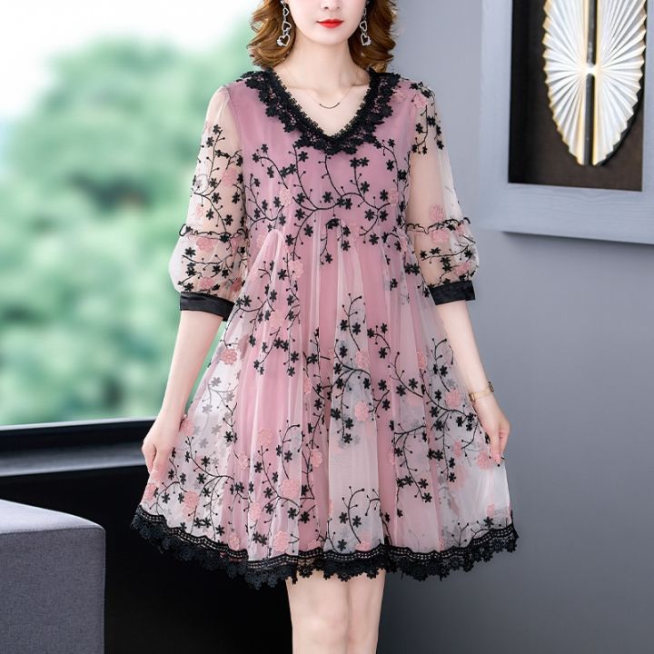 embroidered-summer-dress-women-2022-new-casual-short-sleeve-elegant-party-pink-midi-dresses-ladies-plus-size-vestidos