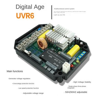 1 PCS UVR6 Automatic Voltage Regulator AVR AC170-480V Black Single/Three-Phase Regulator for Mecc Alte Generator Diesel Genset Parts