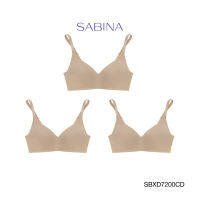 Sabina ซาบีน่า เสื้อชั้นใน Invisible Wire (Set 3 ชิ้น) (ไม่มีโครง) รุ่น Perfect Bra รหัส SBXD7200CD สีเนื้อเข้ม