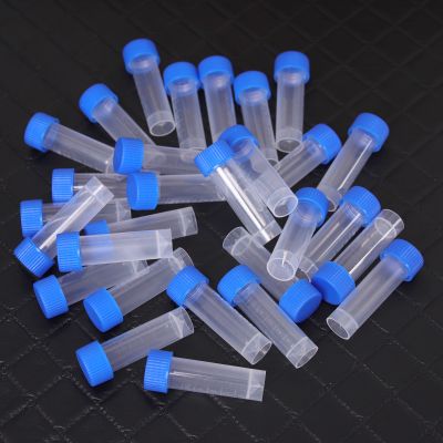 【CW】❃✧✔  5pcs 5ml Plastic Test Tubes With Caps Screw Laboratory Sample Round Bottom Tube Scale Chemistry Centrifuge