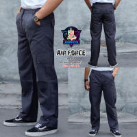 กางเกงคาร์โก้ กางเกงช่าง 6 กระเป๋า กางเกงขายาว รุ่น AIR FORCE ขายาว (สีเทาดำ) ทรงกระบอกใหญ่ เอว 26-46 นิ้ว (SS-4XL) กางเกงผู้ชาย