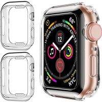 Apple Watch เคสฝาครอบแบบใสสำหรับนาฬิกา,เคสป้องกันหน้าจอบางเฉียบทำจากซิลิโคนขนาด44/40/42/41/4/45มม. เหมาะสำหรับนาฬิกา8 Series Ultra 49mm/8/6/5/4/3/2/1เคส