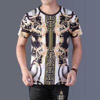 Versace เสื้อยืดแนวฮิปฮอปสำหรับผู้ชาย,เสื้อยืดแนวสตรีทฮิปฮอปย้อนยุคคุณภาพระดับพรีเมียมการออกแบบที่บางเฉียบผ้าฝ้ายนุ่มบริสุทธิ์ส่วนบุคคลและเสื้อที่เหมาะกับฤดูร้อน