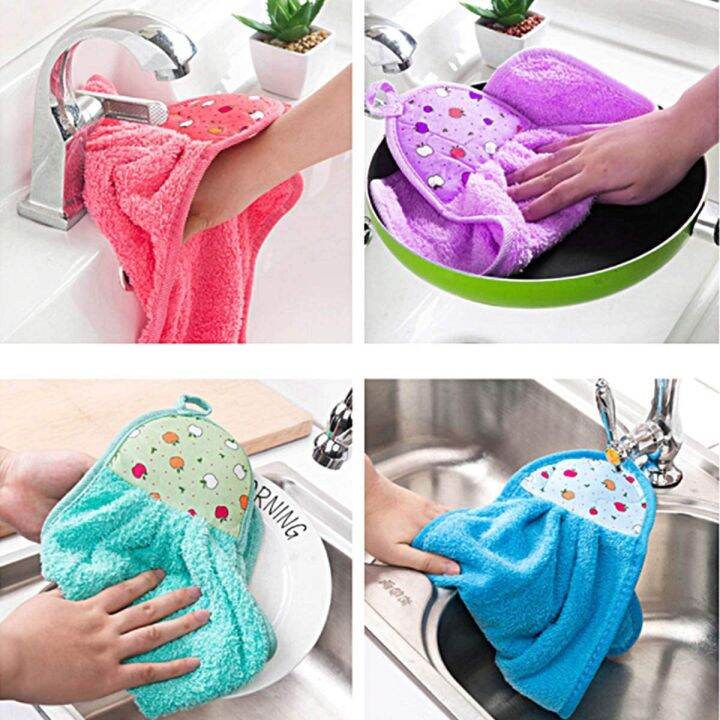 SMHand Towel Hanging Kitchen Hand Dry Towel Fast Dry Soft Dish Wipe Cloth for Kitchen Lazada PH