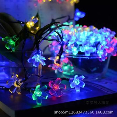 new LED Christmas Solar Simulation Cherry Blossom Lighting Chain Starry Sky Outdoor Waterproof Ornamental Festoon Lamp