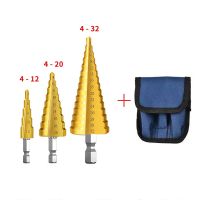 ✖✓ HSS Titanium Drill Bit 3-12 3-13 4-12 4-20 4-22 4-32 Drilling Power Tools Metal High Speed Steel wood Hole Saw Cutter Cone Step