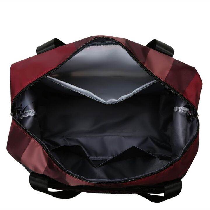 cod-new-plaid-travel-bag-expandable-large-capacity-folding-fashion-outdoor-storage-sports-yoga-fitness