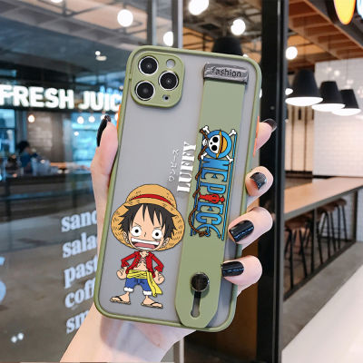 เคสศัพท์มือถือ ลายการ์ตูนลูฟี่ พร้อมสายคล้องมือ สําหรับ Samsung Galaxy A02S A03S A02 M02 A01 A70 A50 A50S A30 A20 A20S A10S A10