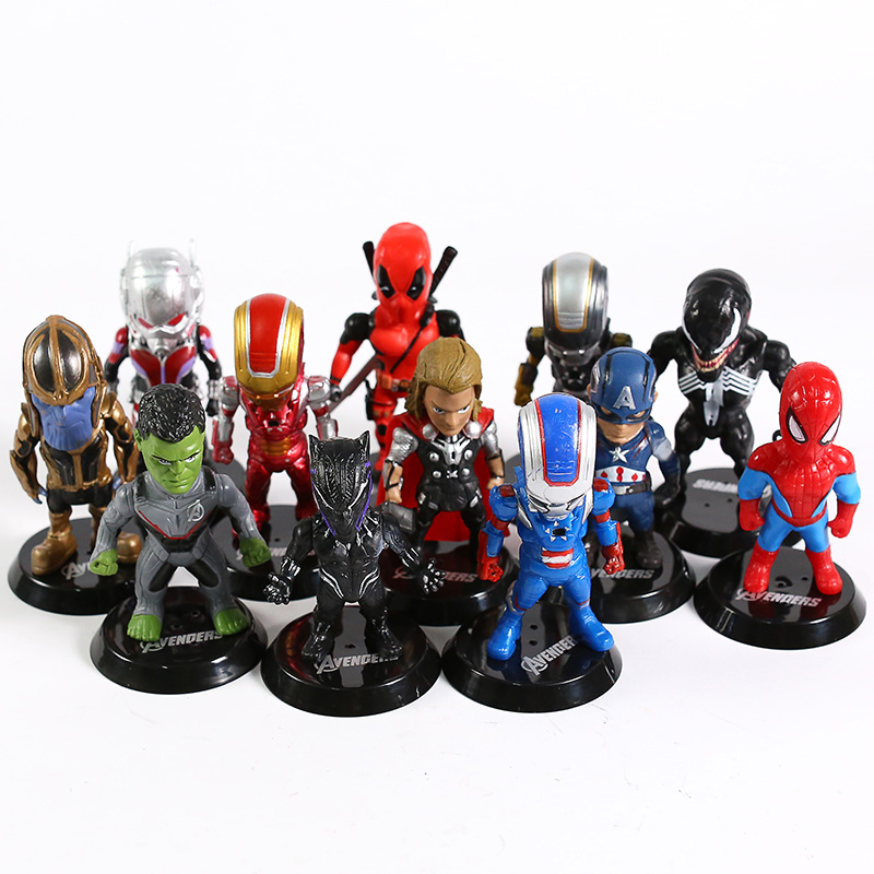 Marvel Avengers Figures Toys Car Decoration Dolls 12pcs/set 