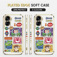 Diorcase For Honor 90 5G,90 Lite 5G ฟรีสายคล้อง + การ์ตูนทอยสตอรี่ Wooden Buzz Lightyear เคสลายขอบสี่เหลี่ยมชุบเคสโทรศัพท์เคสโทรศัพท์นิ่มสุดหรู