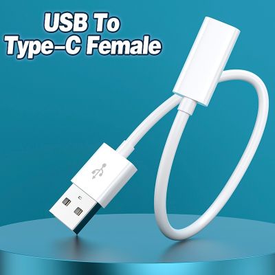 Chaunceybi USB To Type C Female Converter Charger Cable for Freelace Earphone Headset Charging