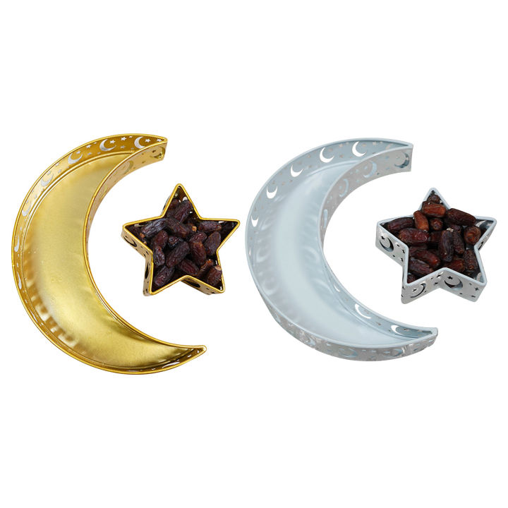 มุสลิม-eid-moon-star-จานอาหารถาดเสิร์ฟบนโต๊ะอาหารขนมภาชนะเก็บอาหารมุสลิมอิสลามเทศกาล-supplies