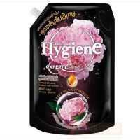 น้ำยาปรับผ้านุ่มไฮยีนเข้มข้นกลิ่นพีโอนีบลูมสีดำ 1150 มล (แบบหัวจุก) Hygiene Expert Care - Peony Bloom