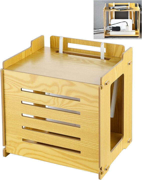 BEARUT Router Shelf Wireless WiFi Modem MDF Shelf Router Cover Power