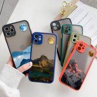 【 AN boutique 】 ทิวทัศน์ที่สวยงามพระอาทิตย์ตกกรณีเคลือบสำหรับ iPhone 13 12 11 XR X 8 7 Plus Pro XS Max มินิผิวความรู้สึกกรณีซิลิโคนครอบ F Undas